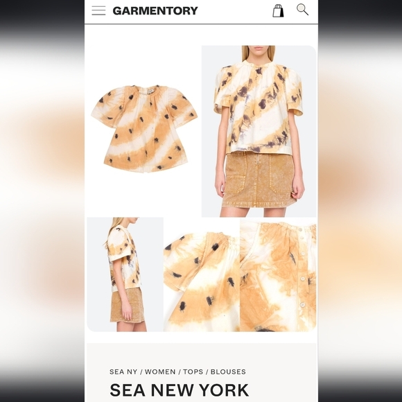 EUC Sea New York Tamara Top in Camel/Tie-Dye, Size S - Picture 10 of 16